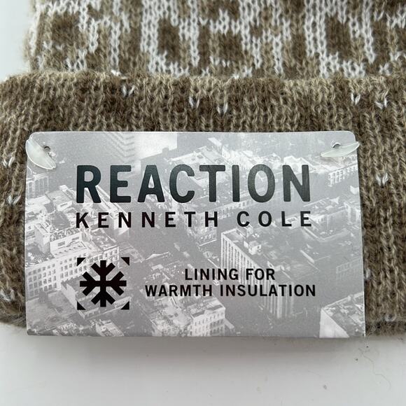 Reaction Kenneth Cole Ombre Intarsia Beanie - Khaki - One Size - New with tags - Picture 2 of 5